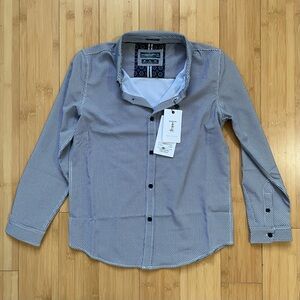 Boy’s Denim & Flower Tech Stretch Size 9-10 Shirt